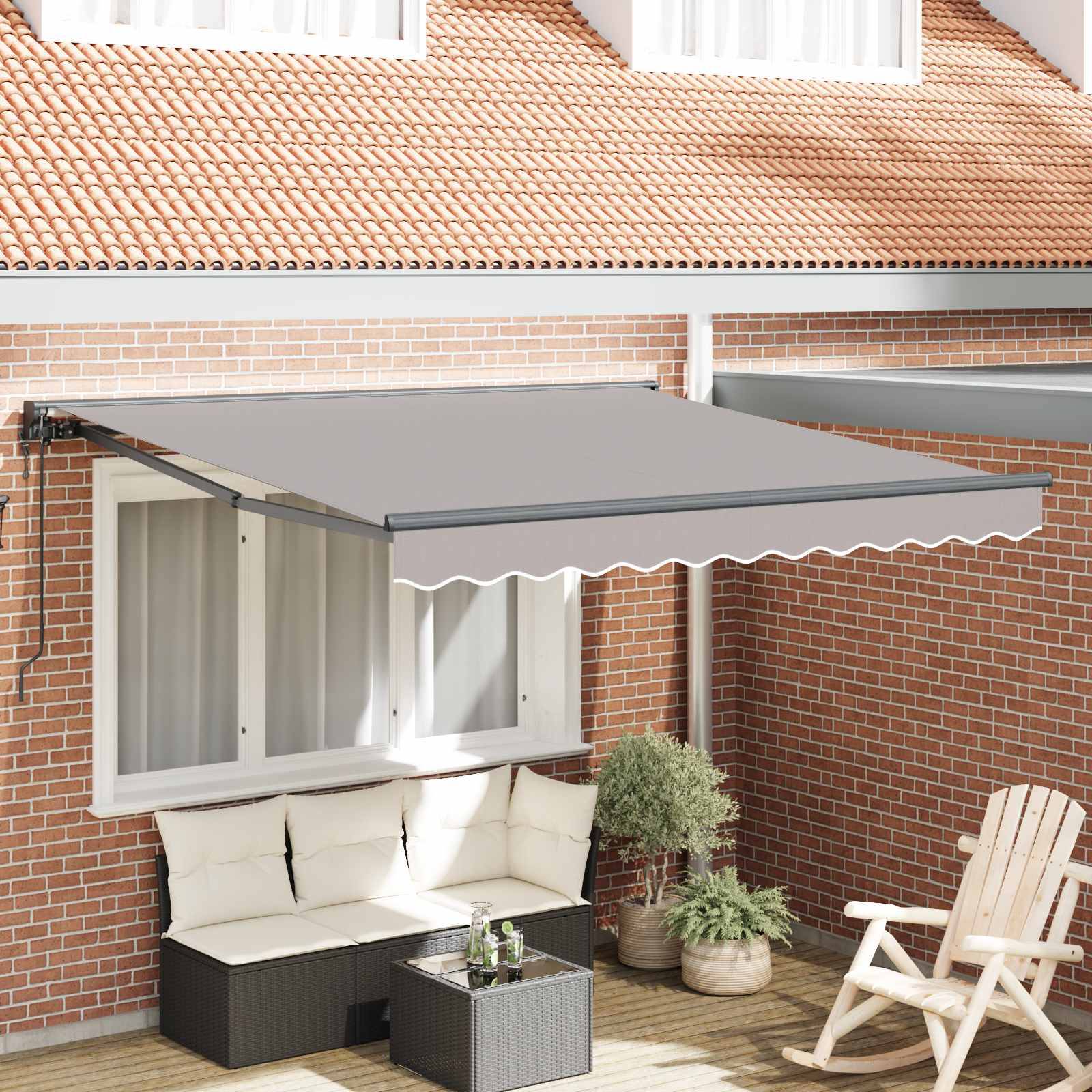vidaXL Markisenrahmen Hellgrau 350 x 250 cm