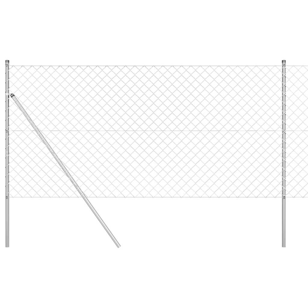 vidaXL Zaunpfosten Silber 10 x 1 m (60 x 60 mm Maschen) Stahl
