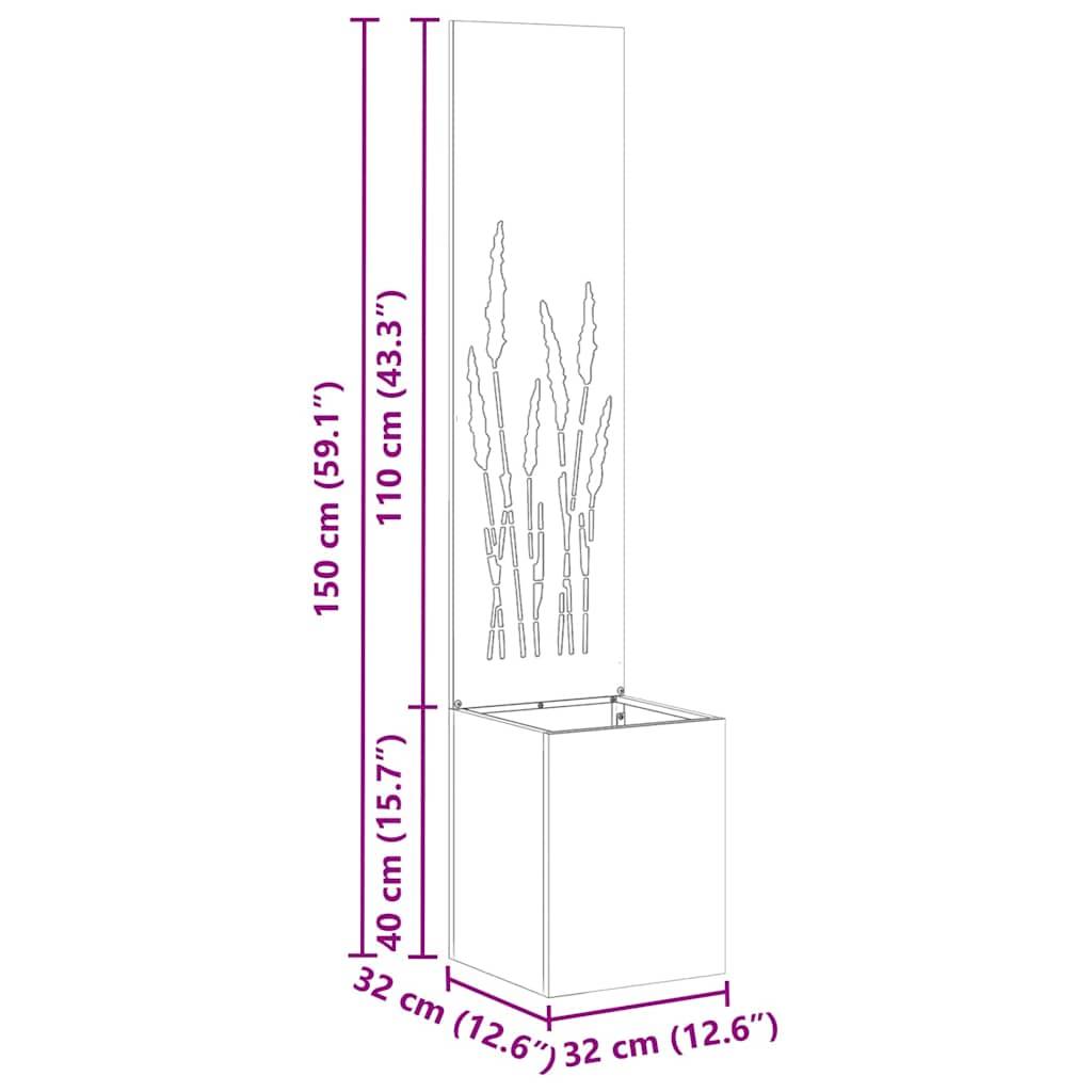 vidaXL Garten Sichtschutz-Leinwand Silber 32 x 150 cm Verzinkter Stahl
