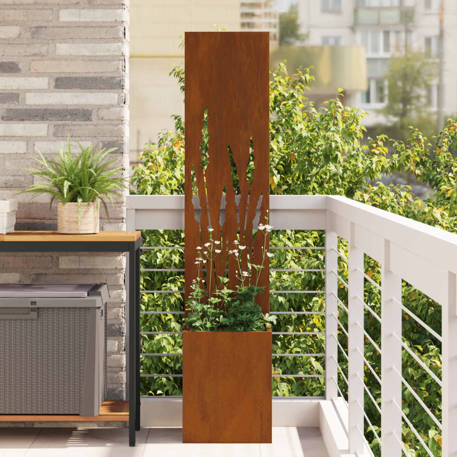 vidaXL Garten Sichtschutz-Leinwand Rostig 32 x 150 cm Wetterfeststahl