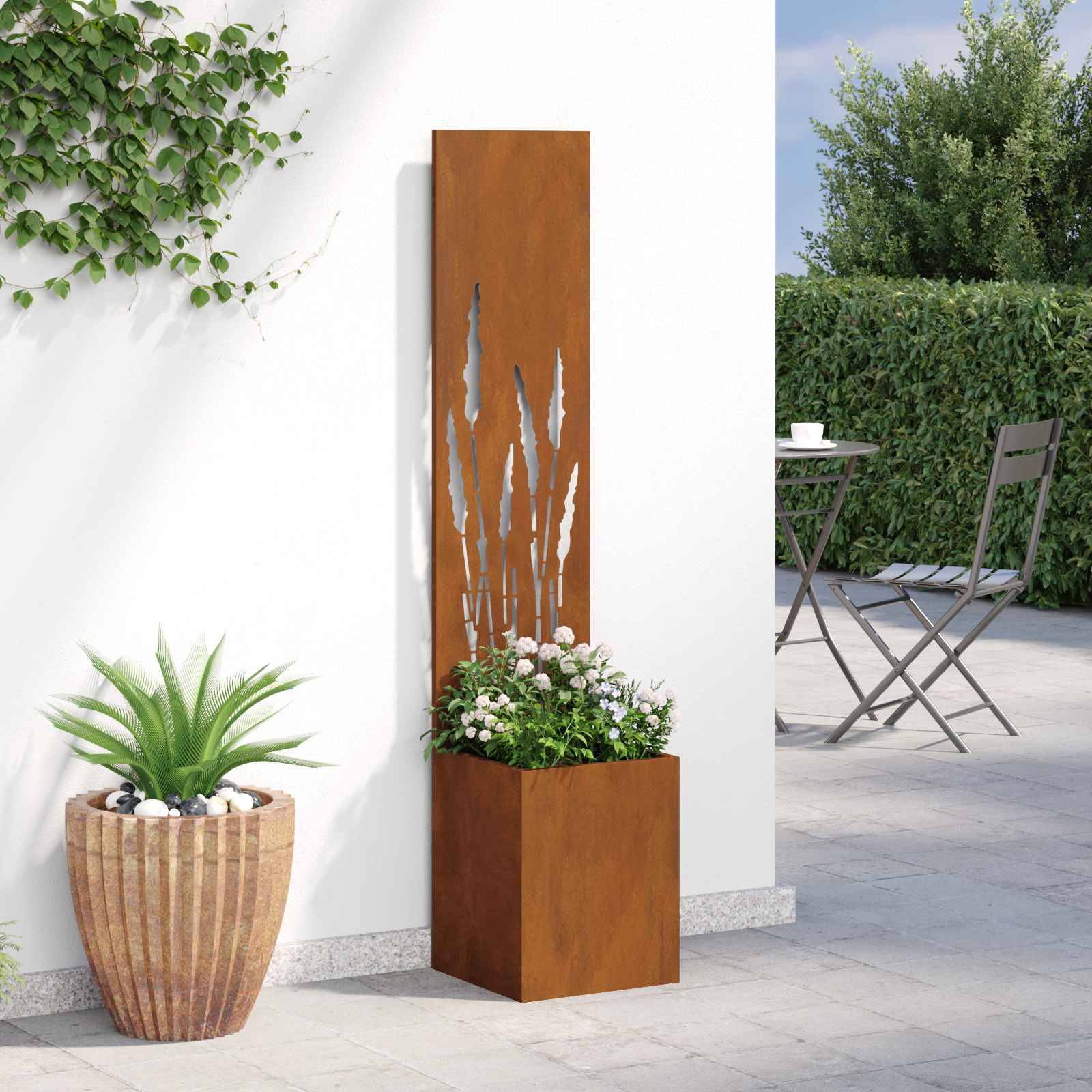 vidaXL Garten Sichtschutz-Leinwand Rostig 32 x 150 cm Wetterfeststahl