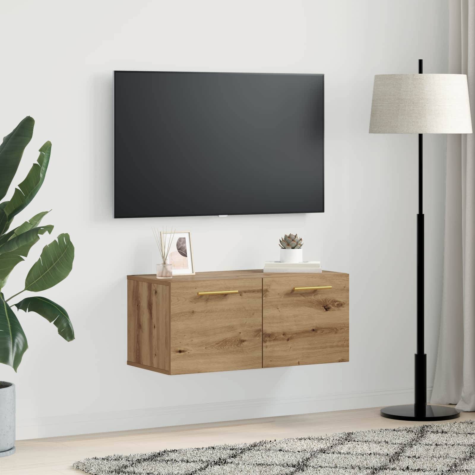 vidaXL Wandschrank Artisan-Eiche 80 x 36.5 x 35 cm Holzwerkstoff
