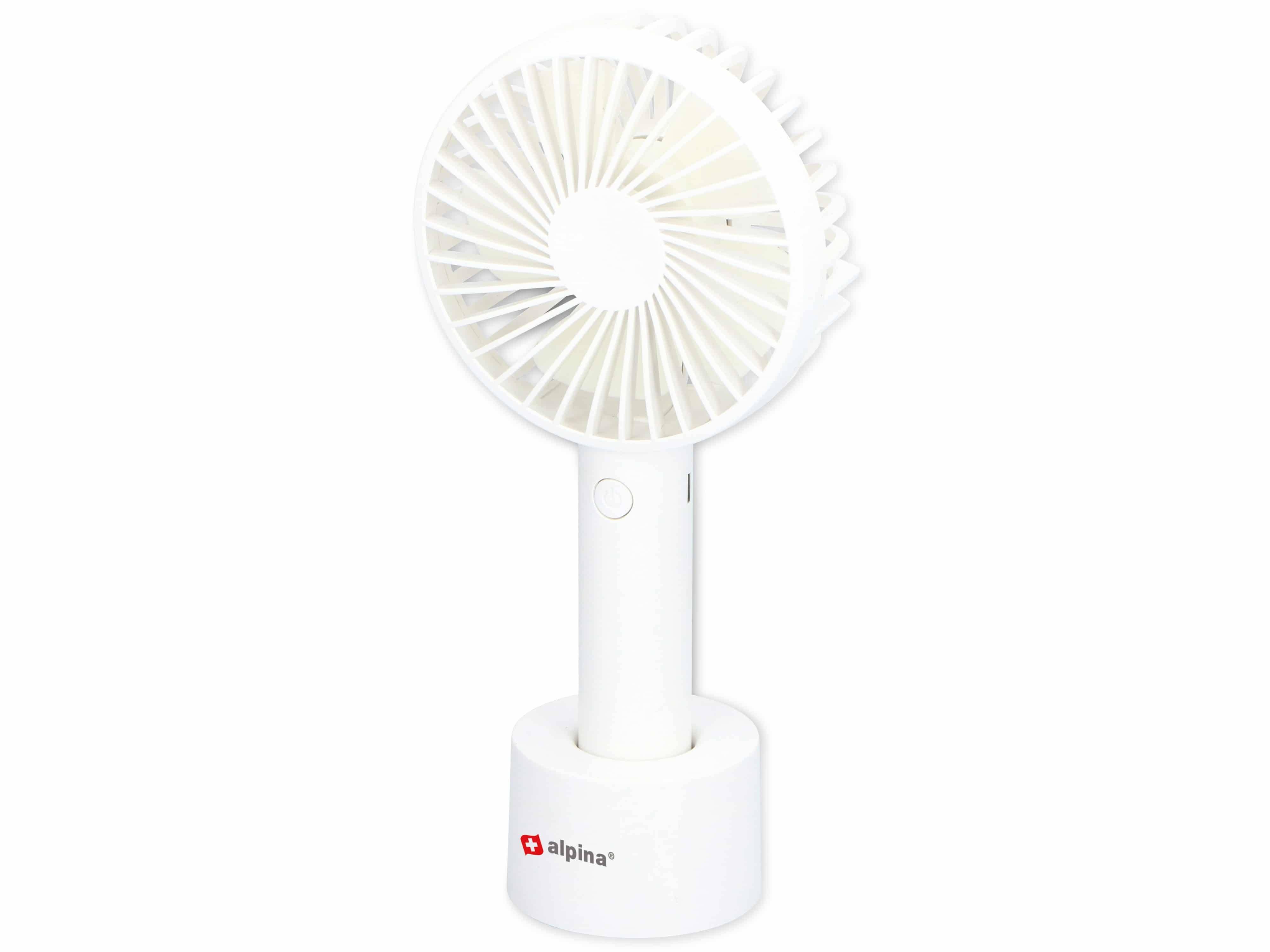 ALPINA Mini-Ventilator, 1200 mAh, USB, weiß