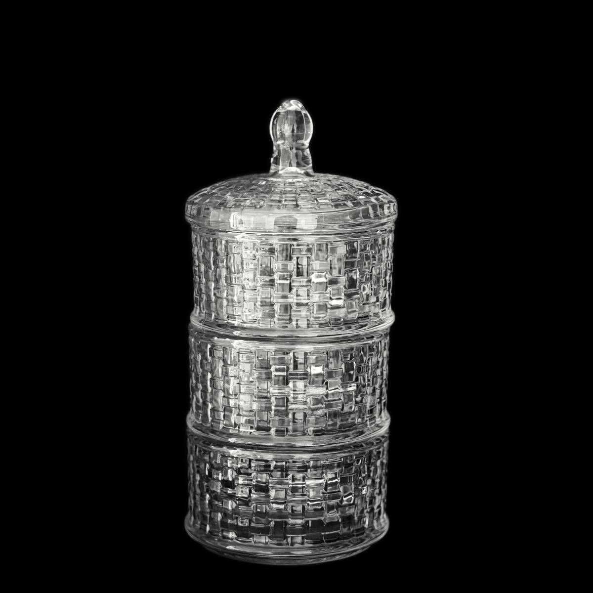 Bonboniere-Set 3-teilig mit Deckel aus hochwertigem Glas - stapelbar & stilvoll