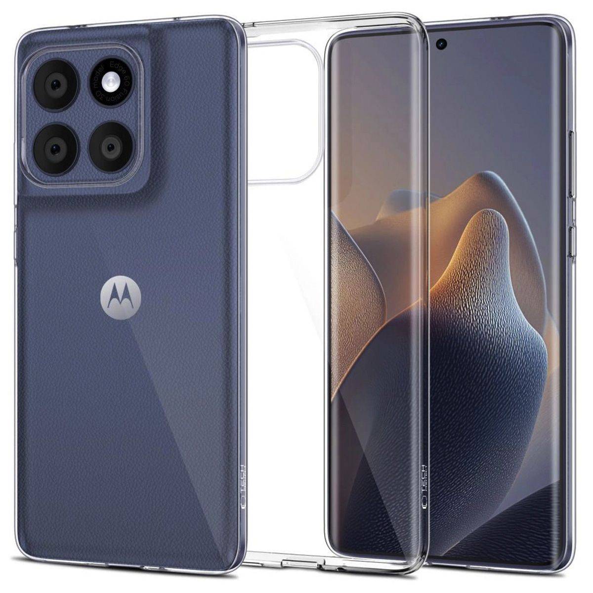 Silikon Handyhülle Bumper Softcase kompatibel mit Motorola Edge 60 Fusion transparent