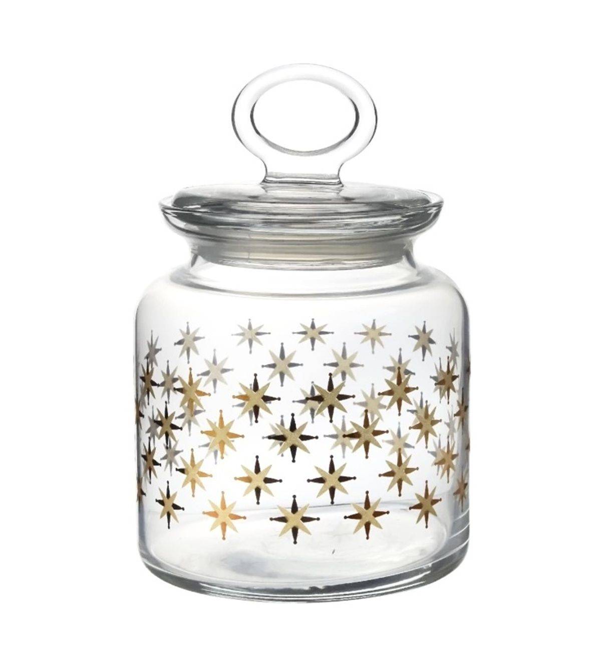 Pasabahce Stardust Vorratsglas mit Deckel & Sternmotiv - 1,085 L