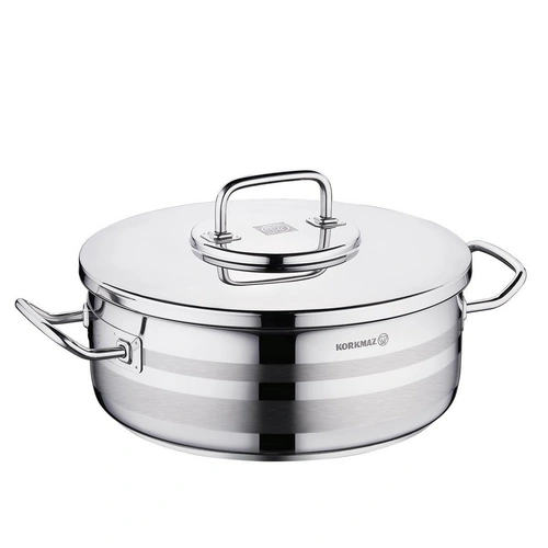 Korkmaz Astra2 Low Casserole 30 x 11 cm - 7,5 L, Edelstahl-Kochtopf mit Deckel Korkmaz Astra2 Low Casserole 30 x 11 cm - 7,5 L, Edelstahl-Kochtopf mit Deckel