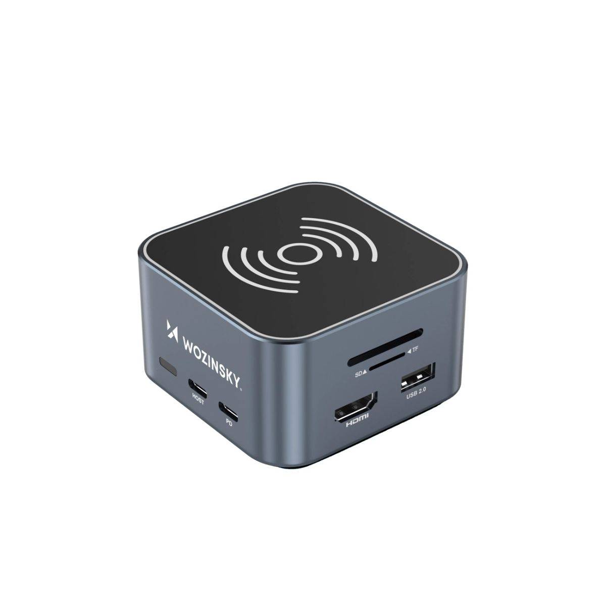 Wozinsky WHBC09Y8S USB-C 12-in-1 Hub mit WLAN-Ladefunktion, grau