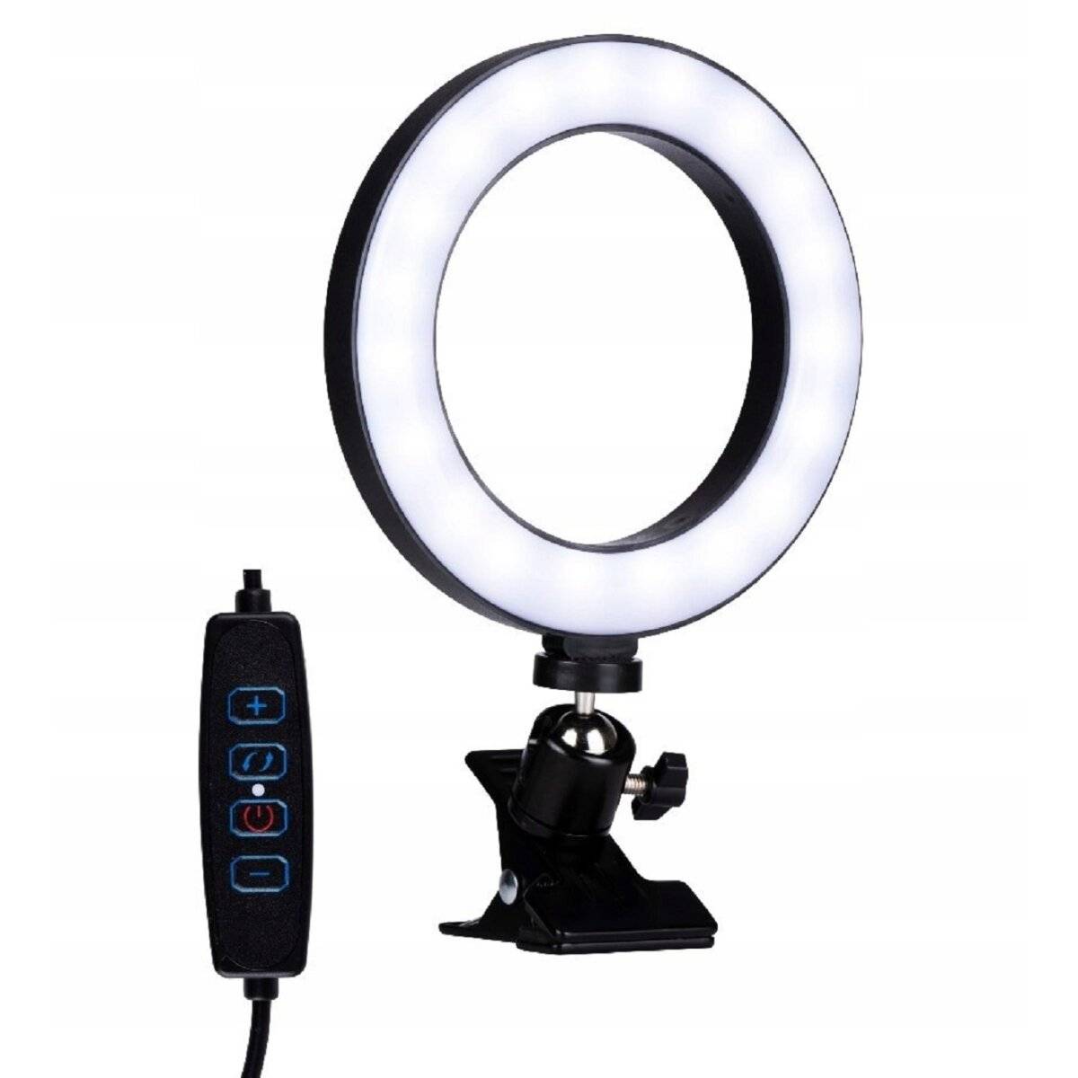 Grundig LED Selfie Ringlicht mit Clip, Ø 15,6?cm – Ringlampe für Fotografie & Video