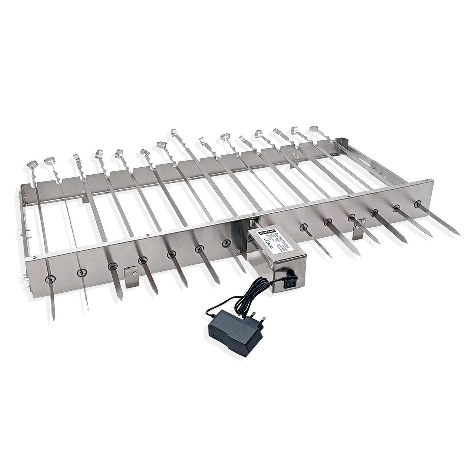 Mangal XXL Drehspießaufsatz 80 cm Edelstahlmotor Spieße