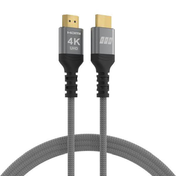 HDMI Kabel High-Speed m. Ethernet 4K60Hz 18 Gbit/s, 3m grau komp. mit 2.0 Multimedia