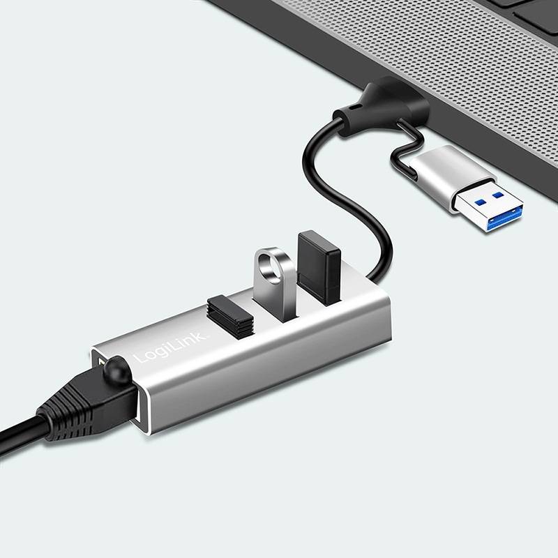 LOGILINK USB3.2 Hub UA0440 4-Port silber