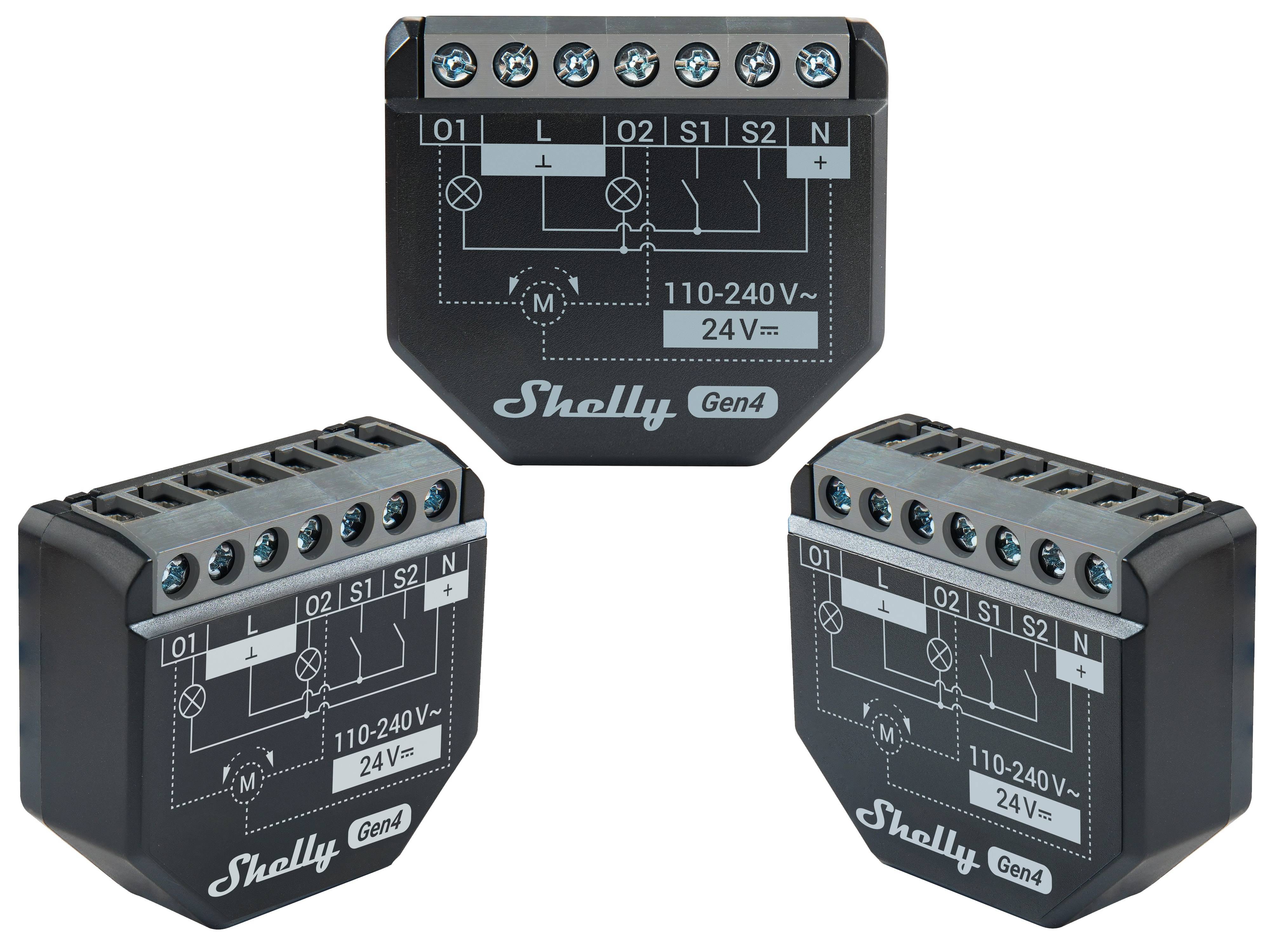 SHELLY WLAN-Schaltaktor 2PM Gen4, 2 Kanal, WLAN, Matter, Bluetooth, 3 Stück