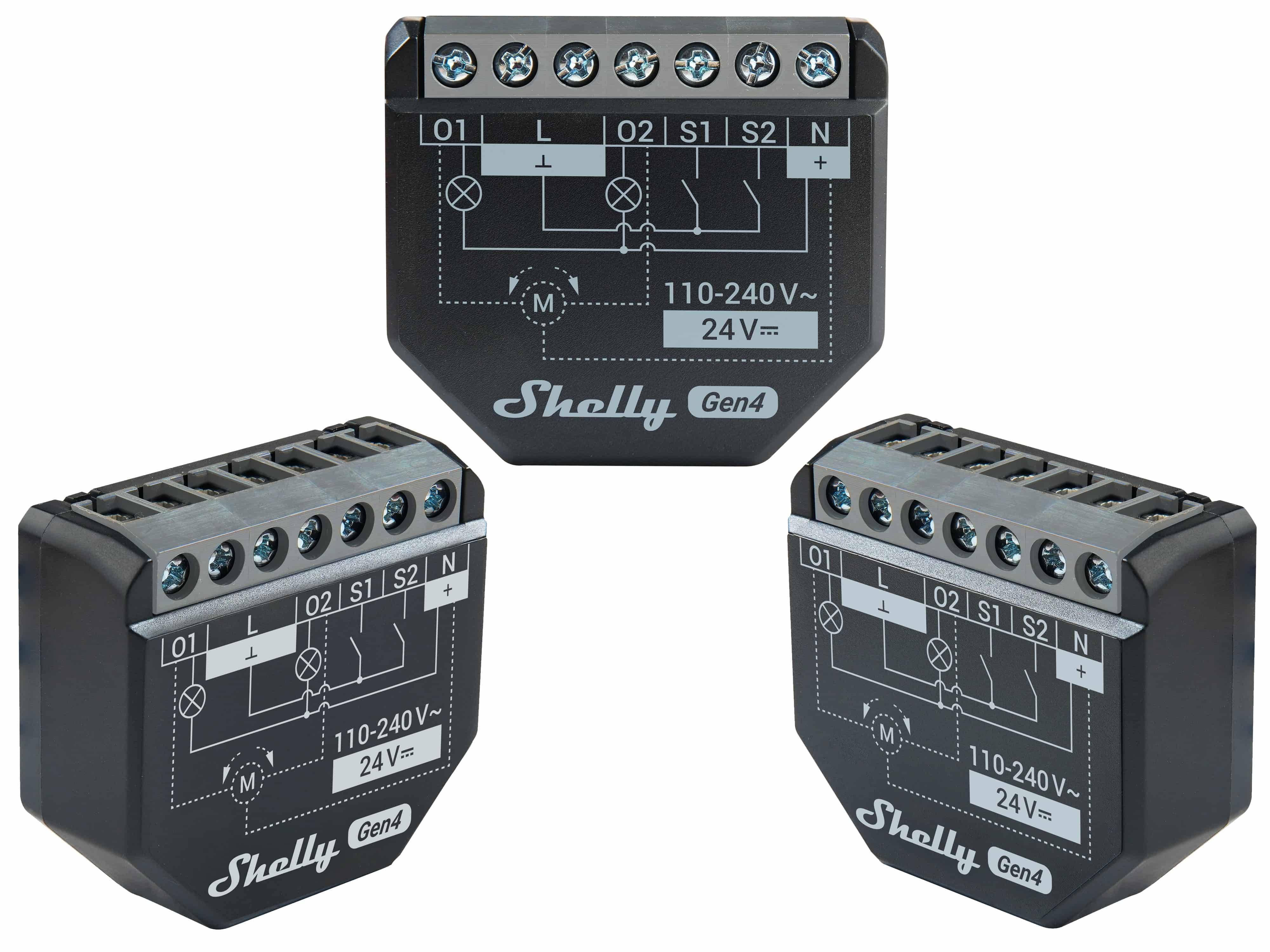 SHELLY WLAN-Schaltaktor 2PM Gen4, 2 Kanal, WLAN, Matter, Bluetooth, 3 Stück