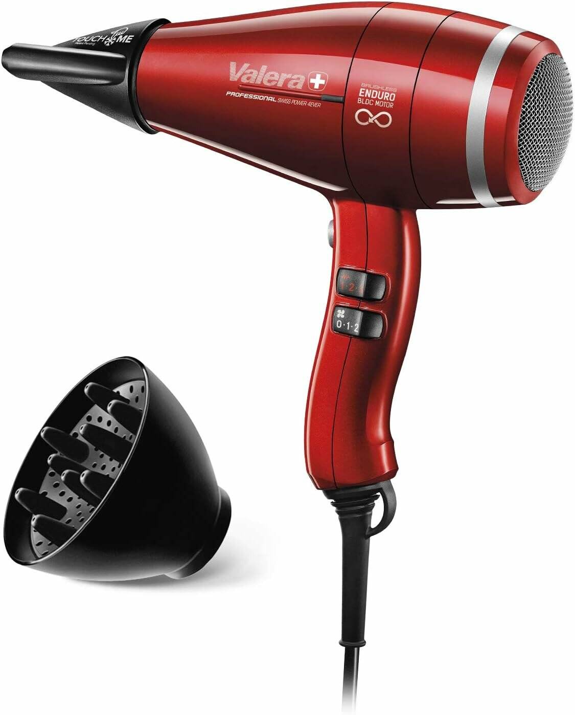 Valera Swiss Power4ever professioneller Ionen-Haartrockner, langlebig und leistungsstark, digitaler Motor, 2400 Watt, rot, 1 Stück (1er Pack)