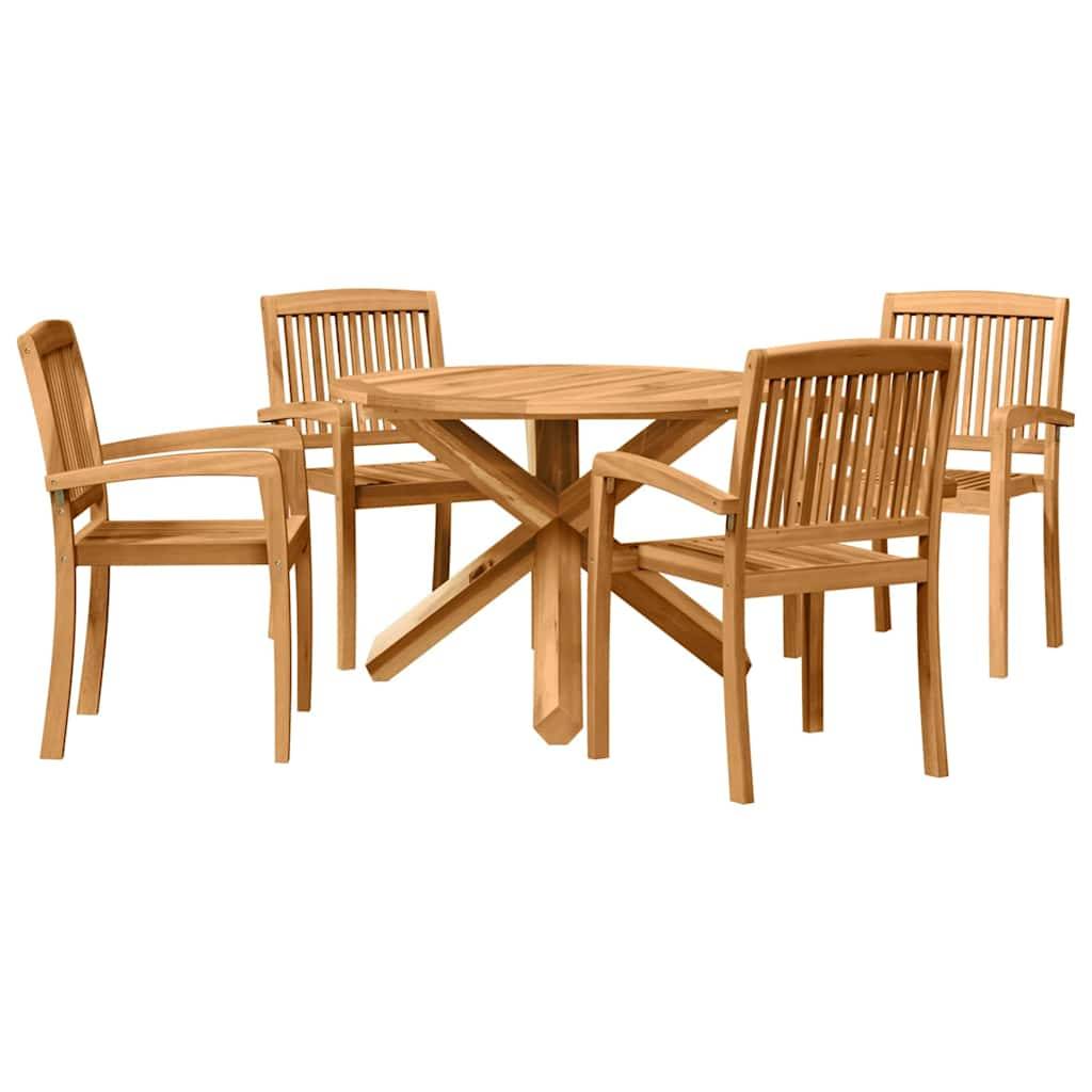vidaXL Garten Essgruppe 5 pcs Natur Massivholz Akazie