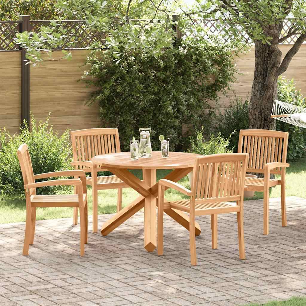 vidaXL Garten Essgruppe 5 pcs Natur Massivholz Akazie