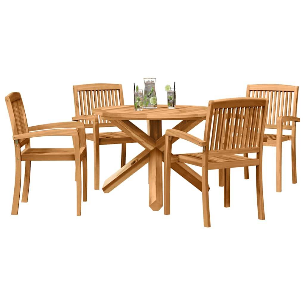 vidaXL Garten Essgruppe 5 pcs Natur Massivholz Akazie