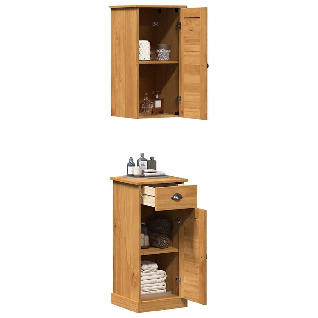 vidaXL Badezimmermöbel Set mit Regal VIGO 2 pcs Braun und Honigbraun