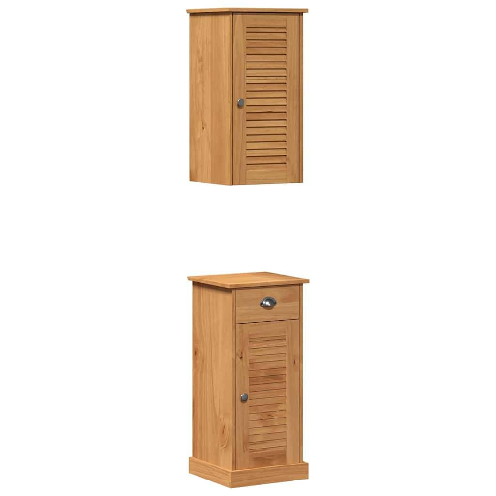 vidaXL Badezimmermöbel Set mit Regal VIGO 2 pcs Braun und Honigbraun
