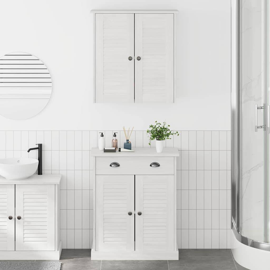 vidaXL Badezimmermöbel-Set mit Regal VIGO 2 pcs Weiß und Antikweiß