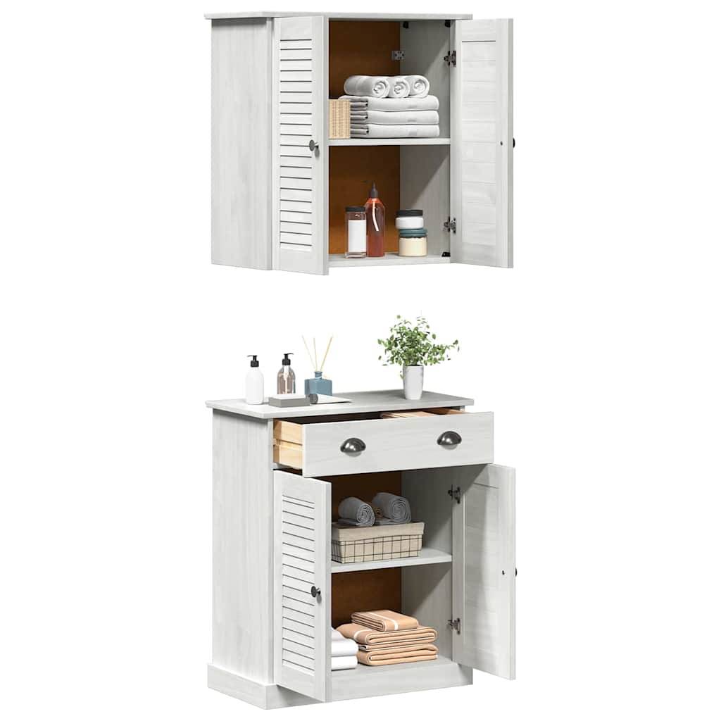 vidaXL Badezimmermöbel-Set mit Regal VIGO 2 pcs Weiß und Antikweiß