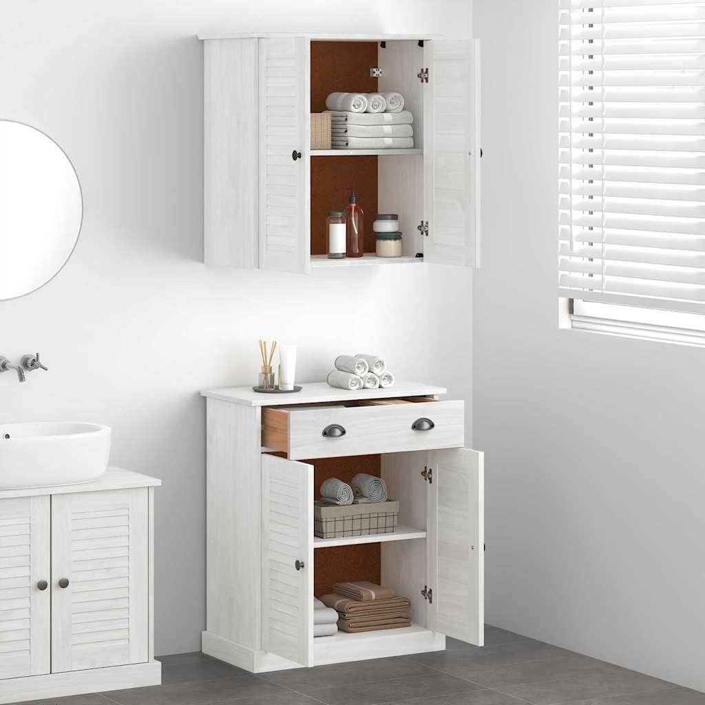 vidaXL Badezimmermöbel-Set mit Regal VIGO 2 pcs Weiß und Antikweiß