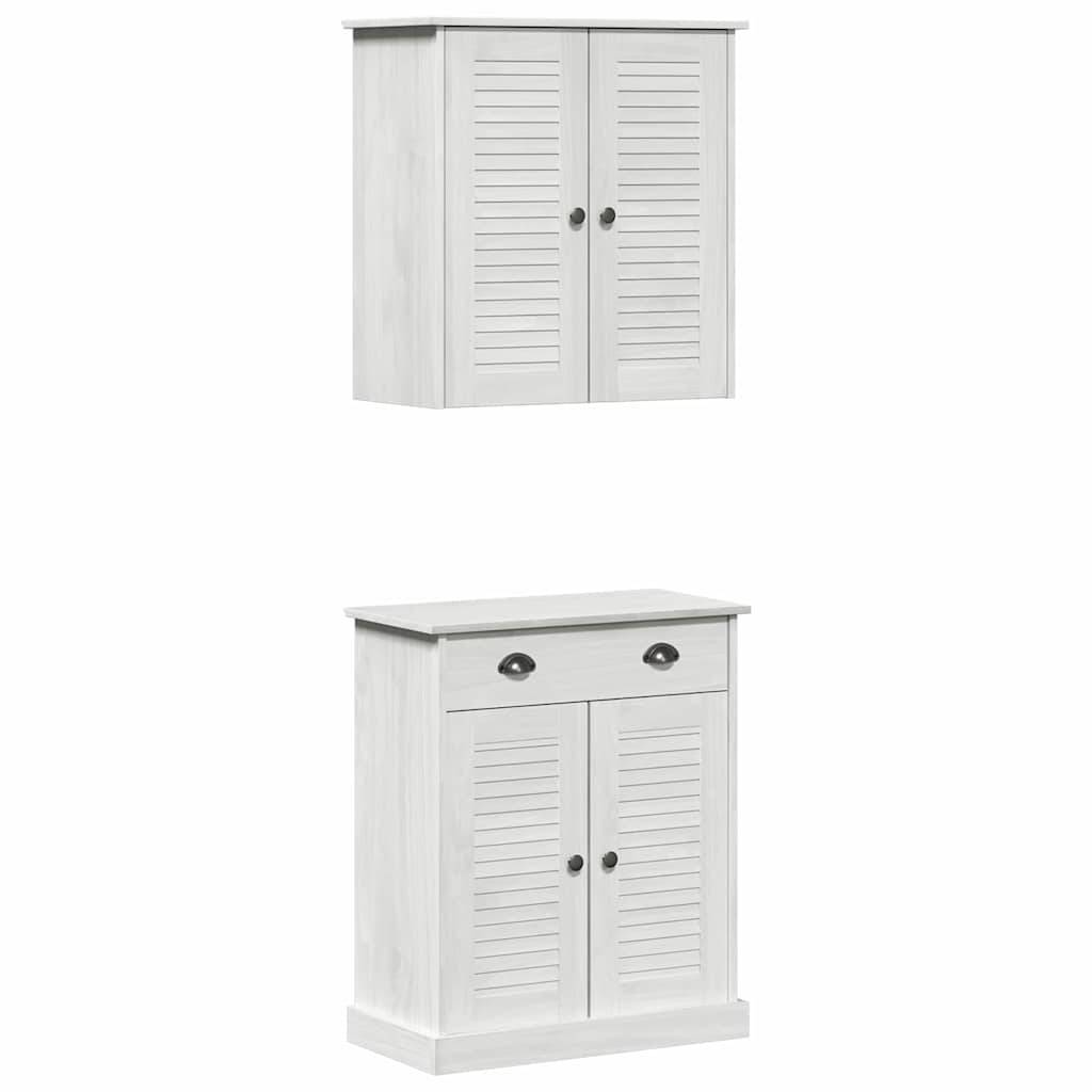 vidaXL Badezimmermöbel-Set mit Regal VIGO 2 pcs Weiß und Antikweiß