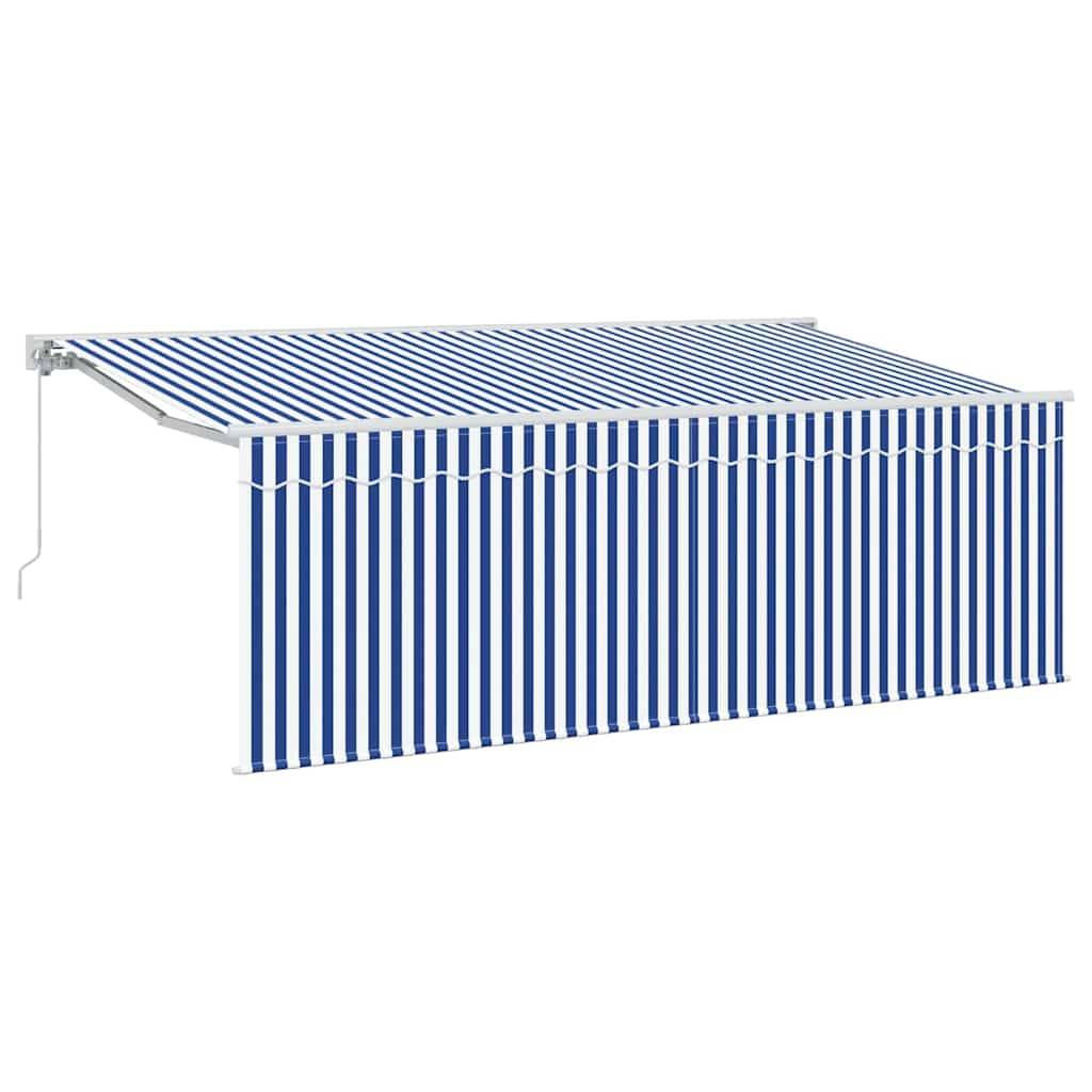 vidaXL Einziehbare Markise Blau und Weiß 400 x 200 cm