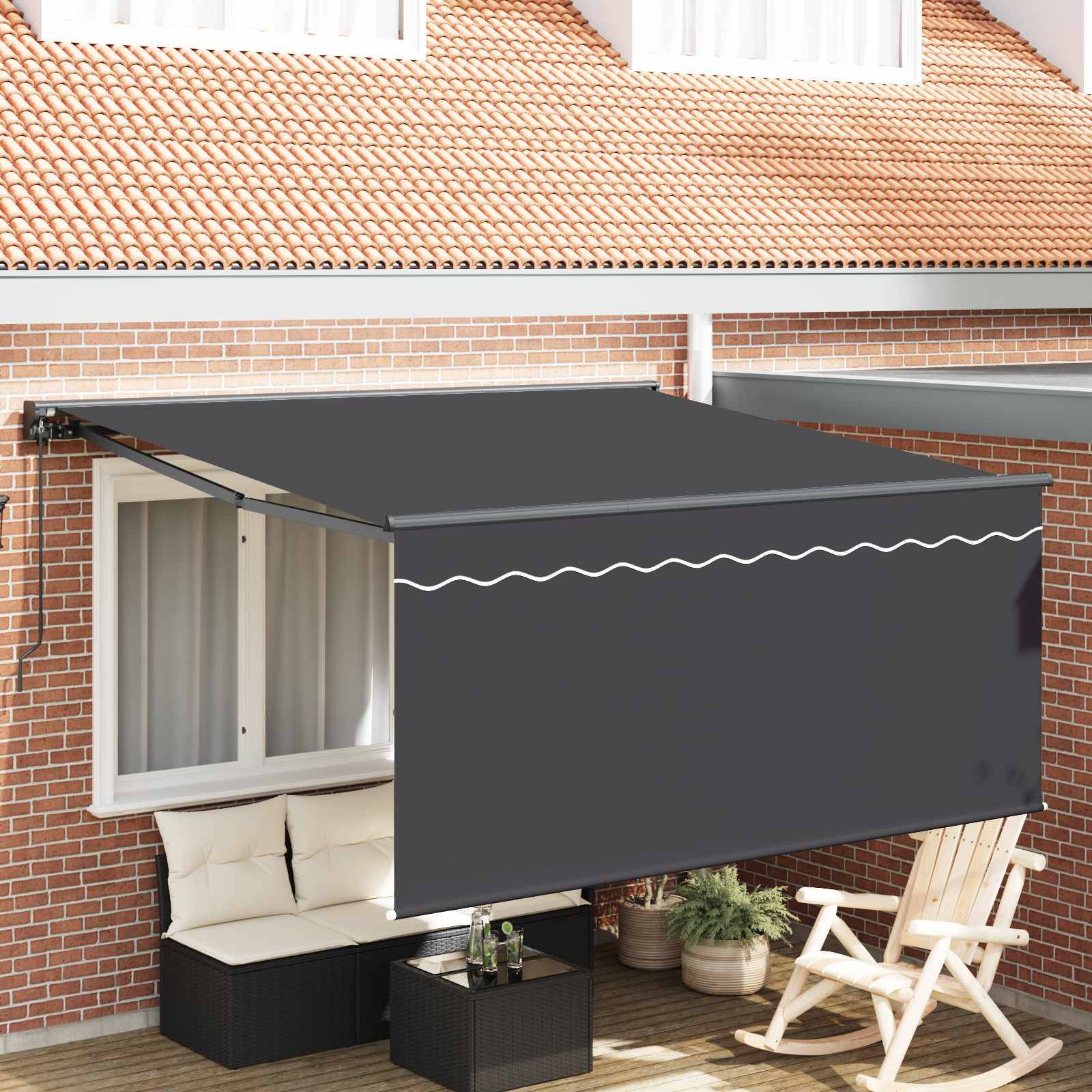 vidaXL Einziehbare Markise Anthrazit 350 x 250 cm
