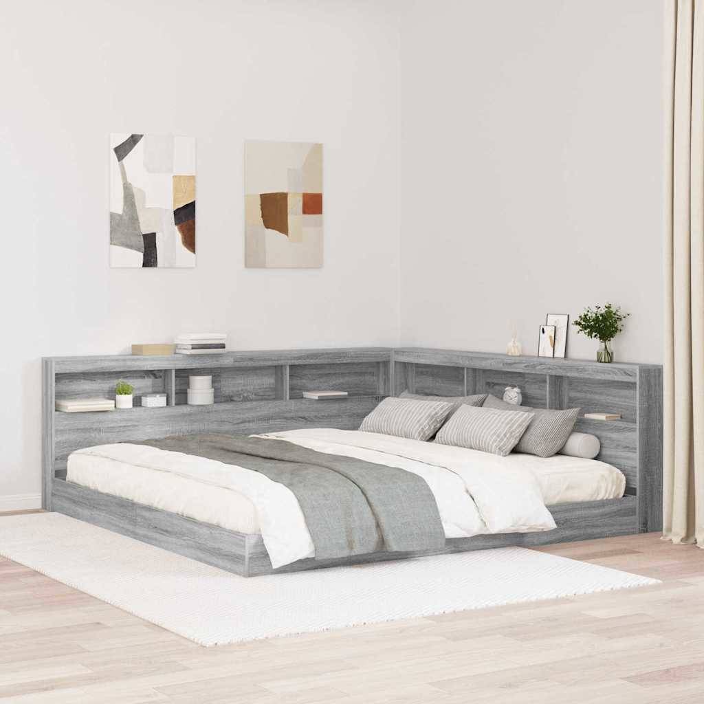 vidaXL Aufbewahrungskopfteil Graues Sonoma 200 cm Holzwerkstoff