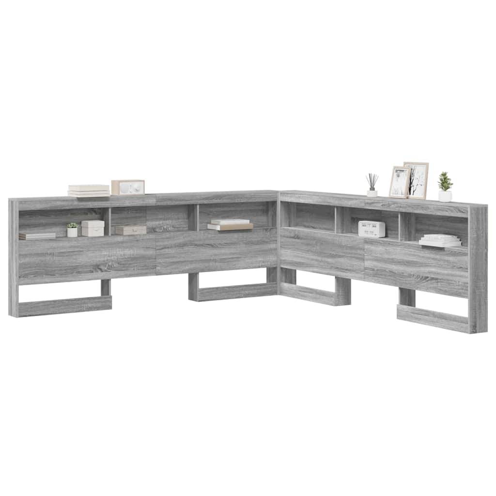 vidaXL Aufbewahrungskopfteil Graues Sonoma 200 cm Holzwerkstoff