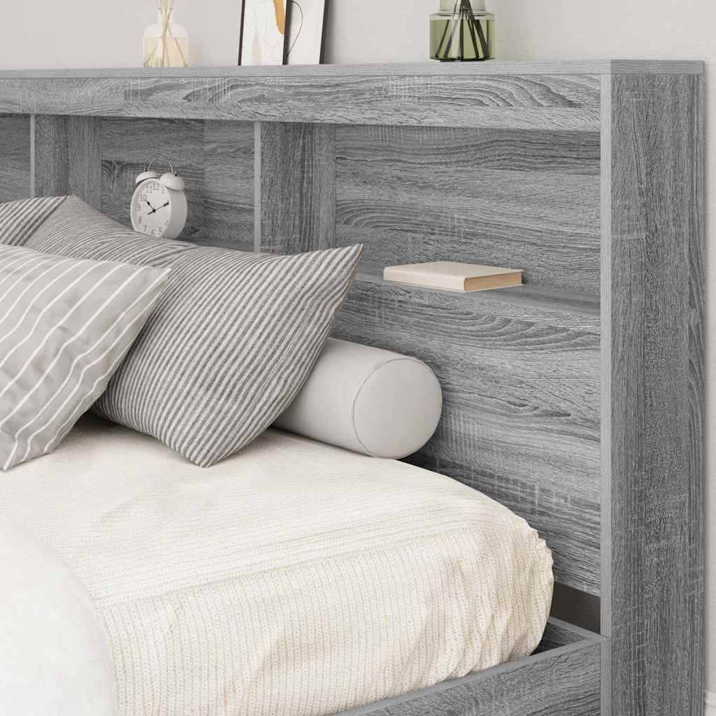 vidaXL Aufbewahrungskopfteil Graues Sonoma 200 cm Holzwerkstoff