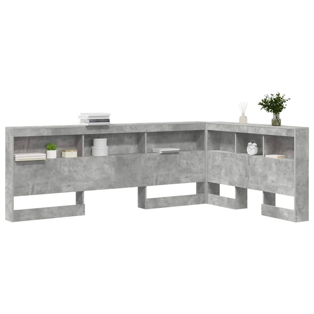 vidaXL Aufbewahrungskopfteil Beton Grau 207,5 x 137,5 x 76,5 cm