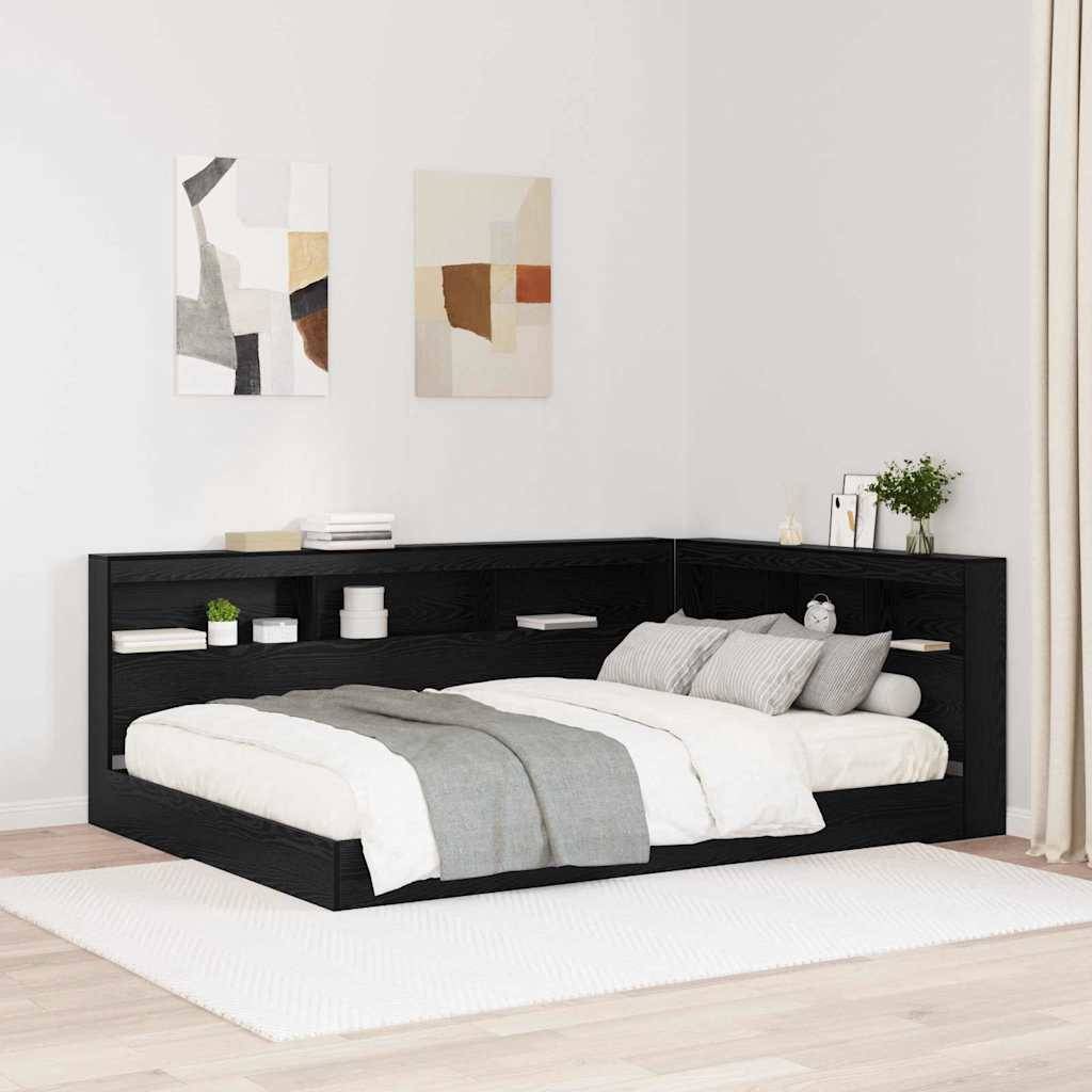 vidaXL Aufbewahrungskopfteil Schwarz Eichen-Optik 160 cm Holzwerkstoff
