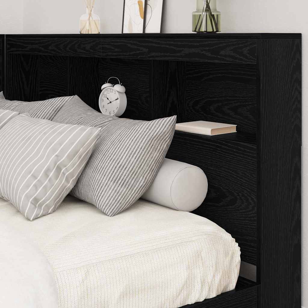 vidaXL Aufbewahrungskopfteil Schwarz Eichen-Optik 160 cm Holzwerkstoff