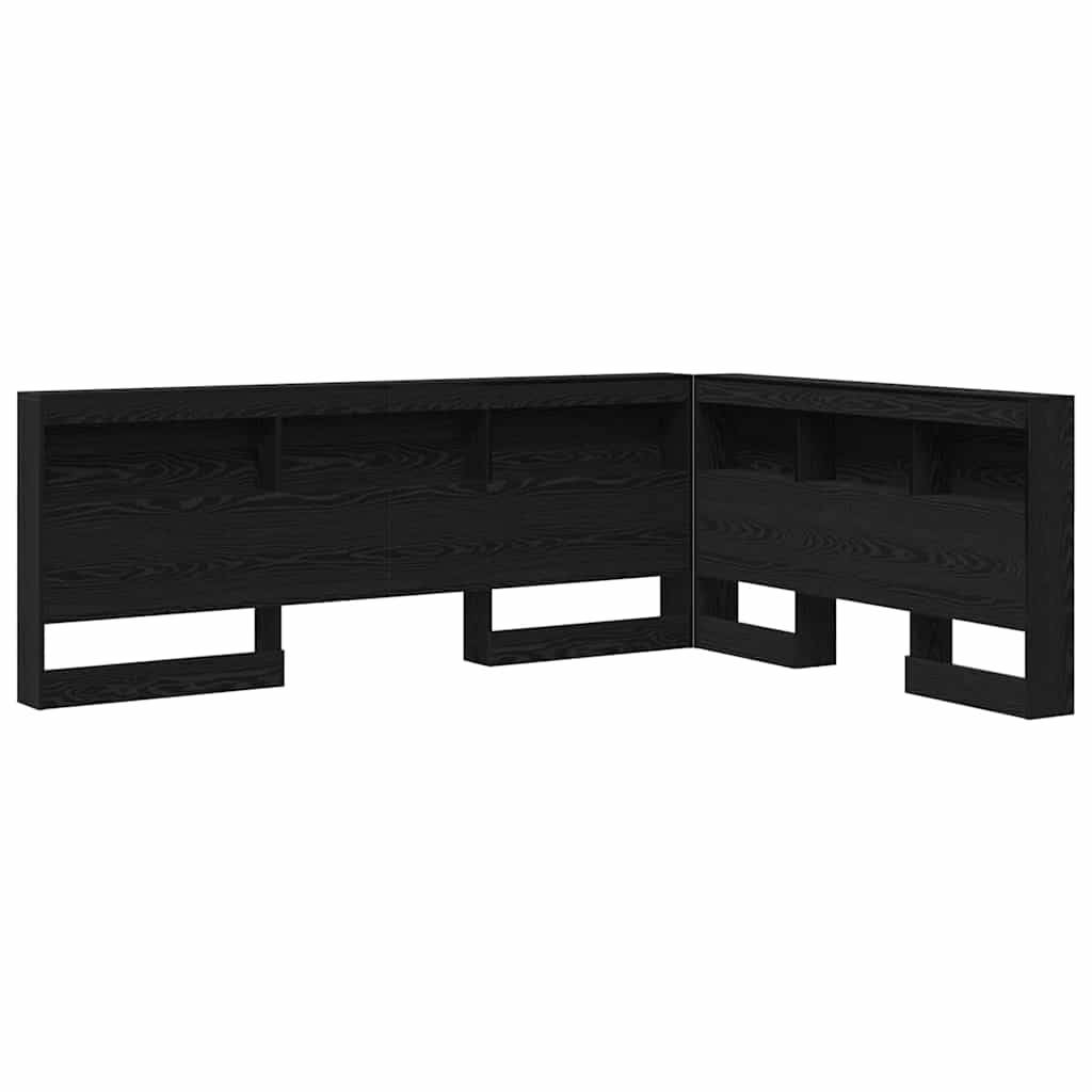 vidaXL Aufbewahrungskopfteil Schwarz Eichen-Optik 160 cm Holzwerkstoff