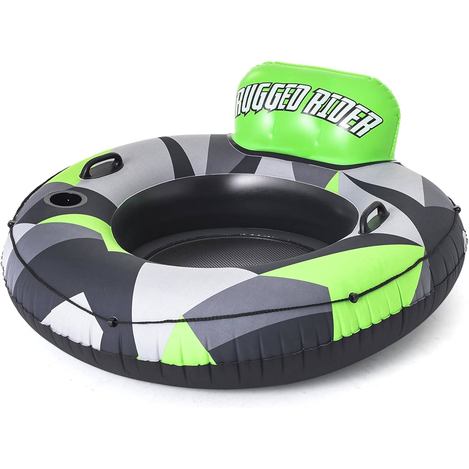 Bestway 43280 Schwimmring Rugged Rider I Ø135cm mit Lehne Getränkehalter Mesh