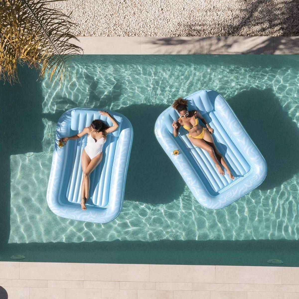 Bestway Sonnenliege aufblasbar 203x137cm Pool Strand Lounge mit Getränkehalter