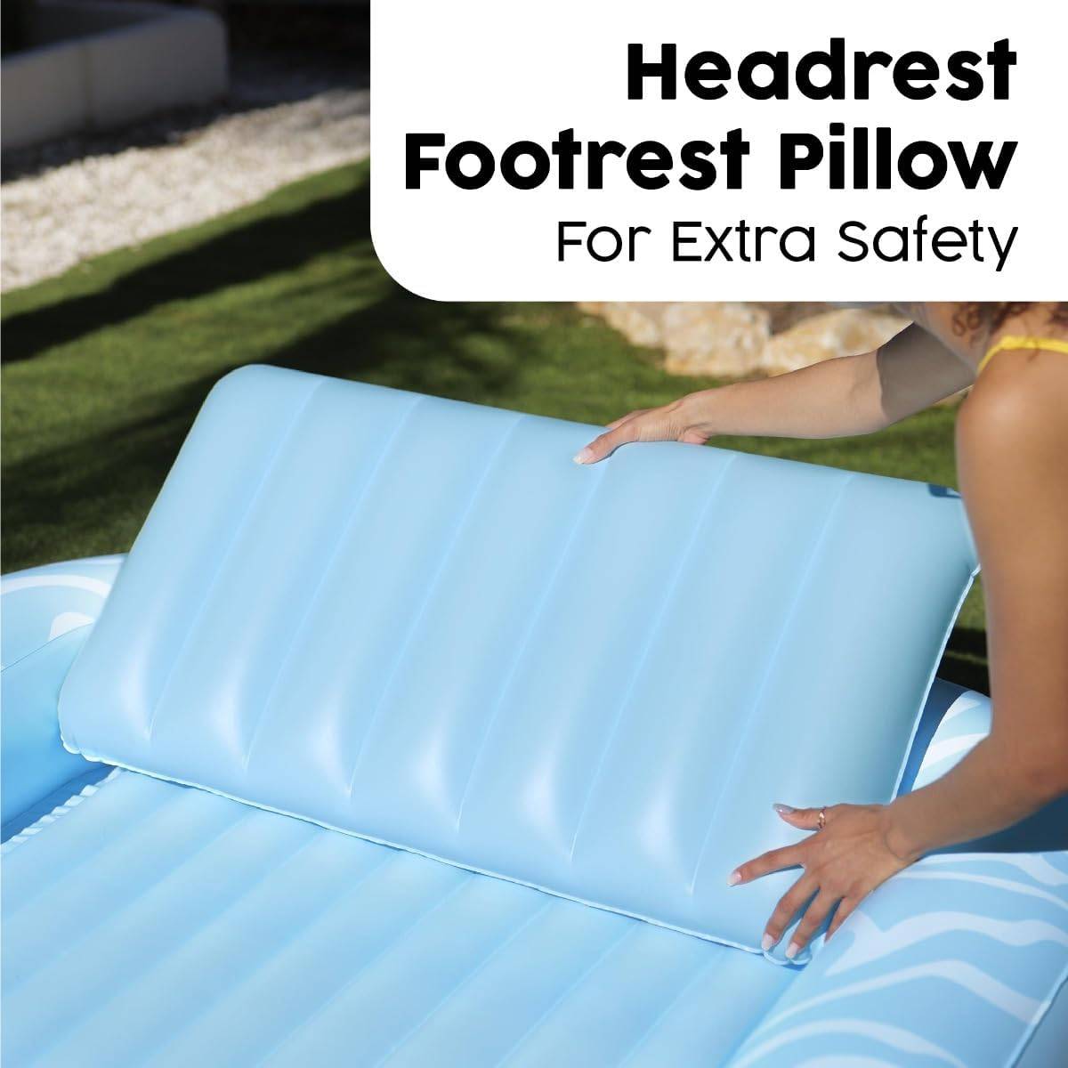 Bestway Sonnenliege aufblasbar 203x137cm Pool Strand Lounge mit Getränkehalter