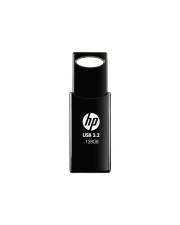 Ein schwarzer USB-3.1-Stick mit der Aufschrift 'hp USB 3.1 128GB' auf seinem Gehäuse.