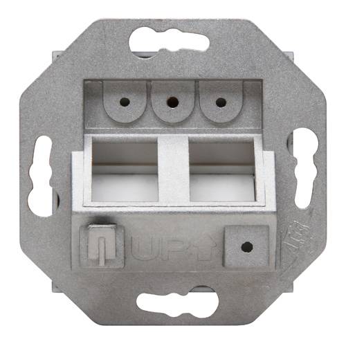 KOPP 953850004 - Keystoneaufnahme HK07 mit Abdeckung (IP44 | 2x Buchsen | Beschriftungsfeld) - schwarz