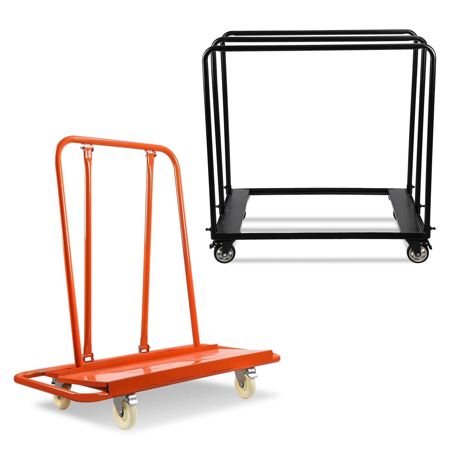 Plattenkarren bis 1000 kg mit 4 Universalrad, Plattenwagen zum Transport von Trockenbauwänden, Holz- und Gipskartonplatten, Fenstern u.v.m