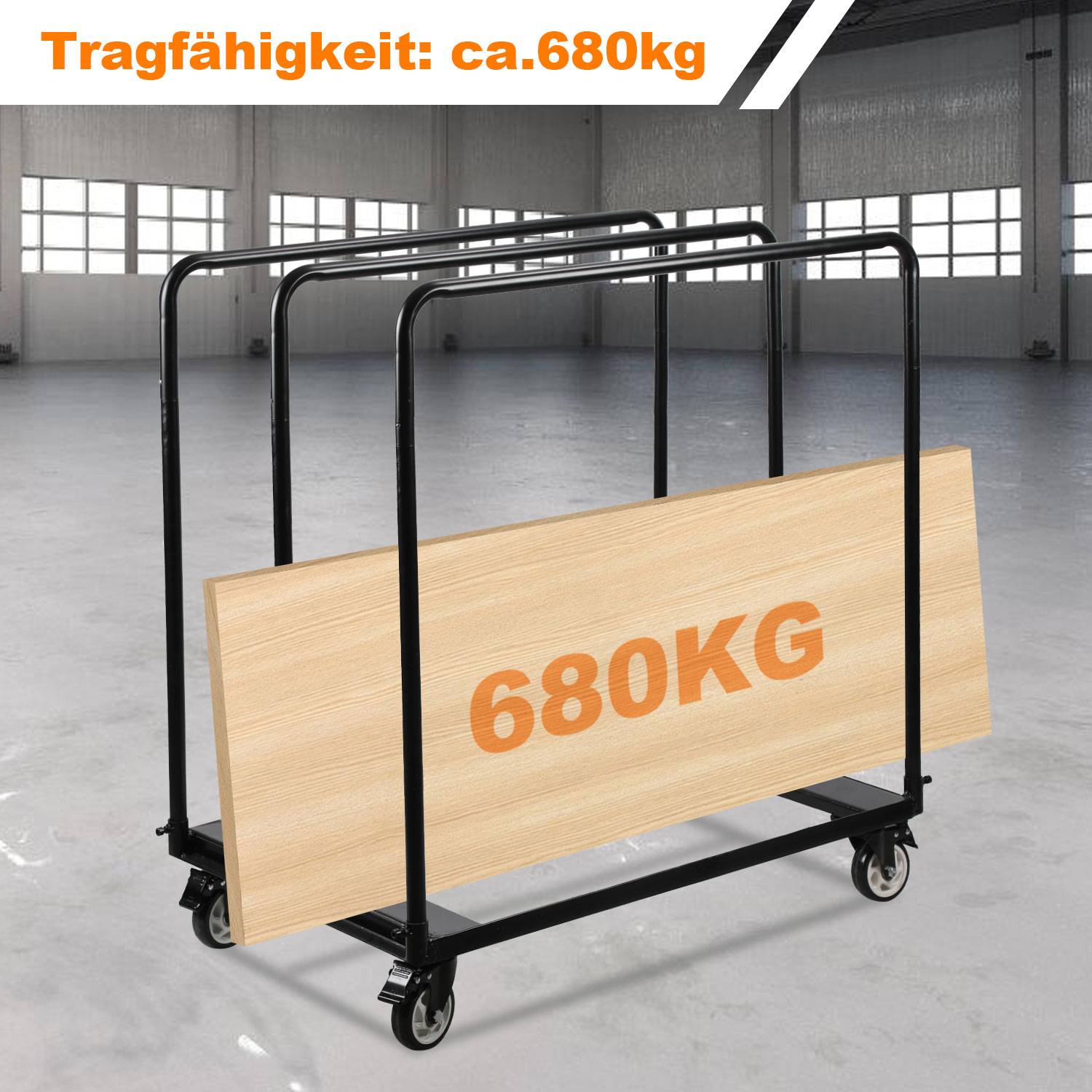 Plattenwagen Trolley Plattenroller Transportwagen Gipskartonplatten Plattenkarre bis 680KG