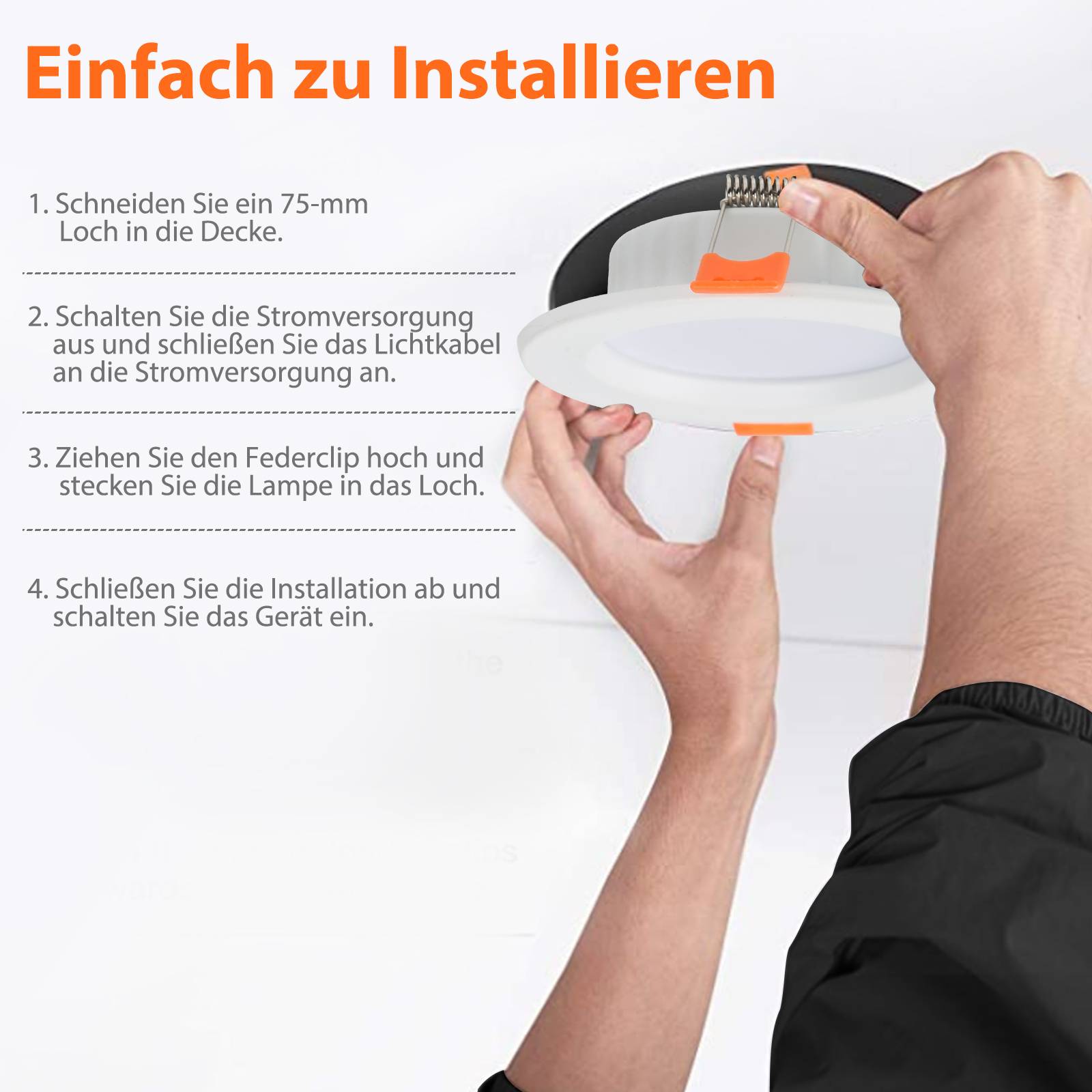 LED Einbaustrahler 20 Stück 5W Kaltweiß nicht dimmbar 400LM flache Einbauleuchte Deckeneinbauleuchte Strahler