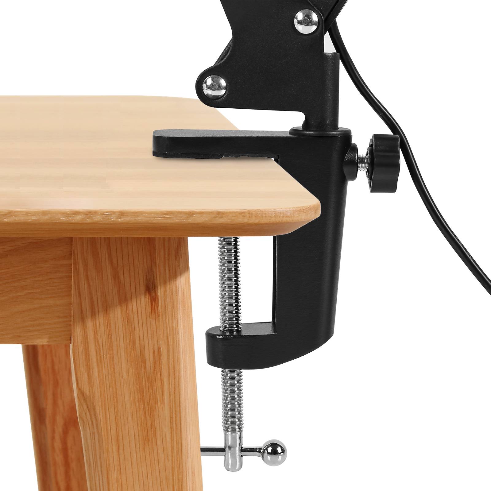 LED Schreibtischlampe dimmbar 10 Helligkeitsstufen 3 Farbtemperaturen Naturlicht Kaltlicht Warmlicht verstellbarer Arm Klemmleuchte USB Metall Büro