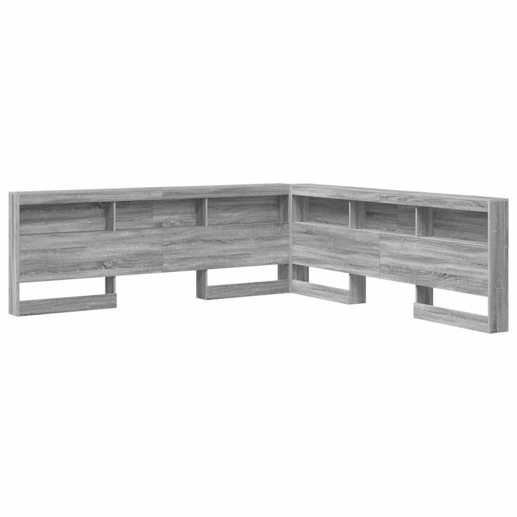 vidaXL Aufbewahrungskopfteil Graues Sonoma 200 cm Holzwerkstoff