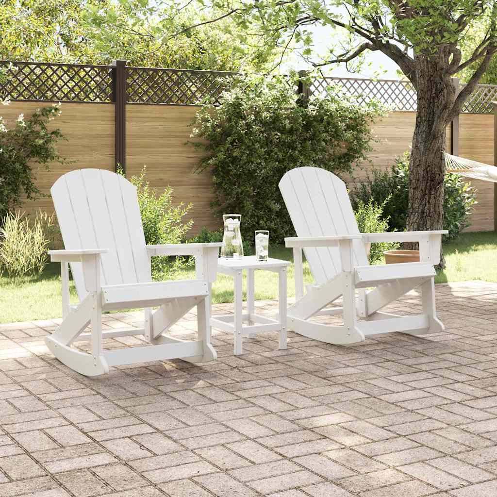 vidaXL Garten-Lounge-Set 3 pcs Weiß HDPE