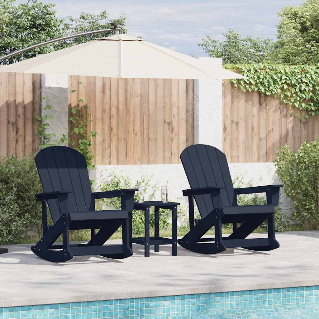 vidaXL Garten-Lounge-Set 3 pcs Marineblau HDPE