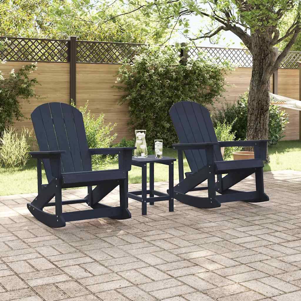 vidaXL Garten-Lounge-Set 3 pcs Marineblau HDPE
